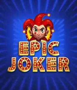 Step into the energetic world of the Epic Joker game by Relax Gaming, showcasing a mischievous joker with a flaming hairstyle against a sparkling blue background. This graphic captures the fun and excitement of classic slots, perfect for fans of classic casino aesthetics, offering a charming gaming experience.